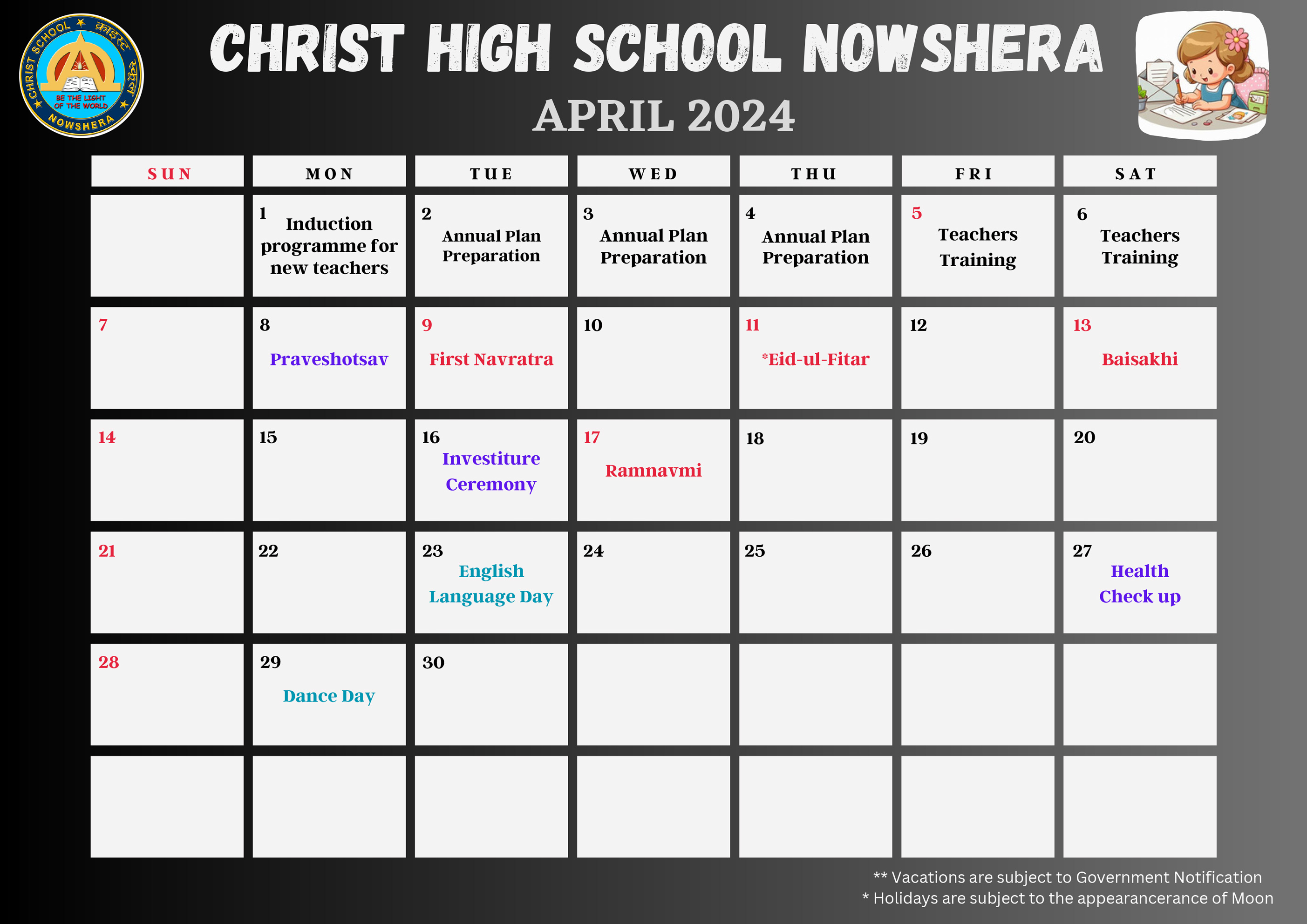 School Calender