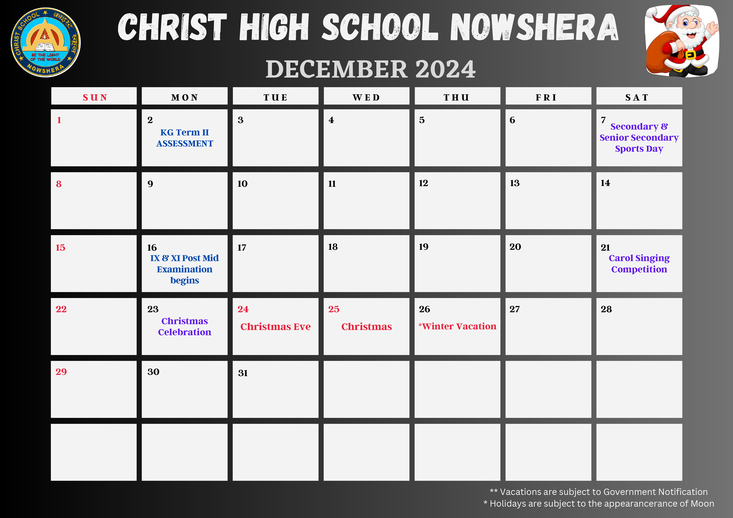 School Calender