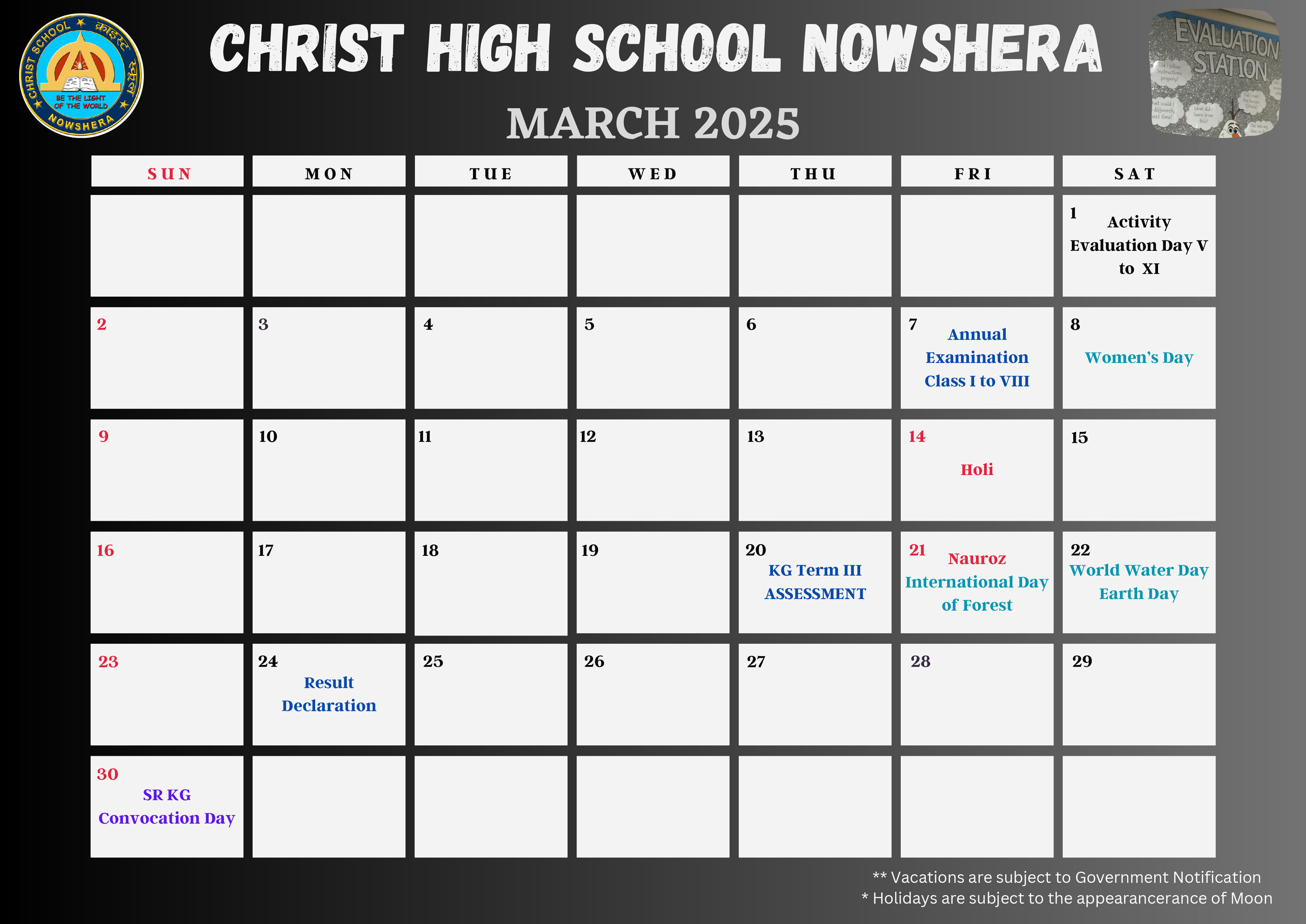 School Calender