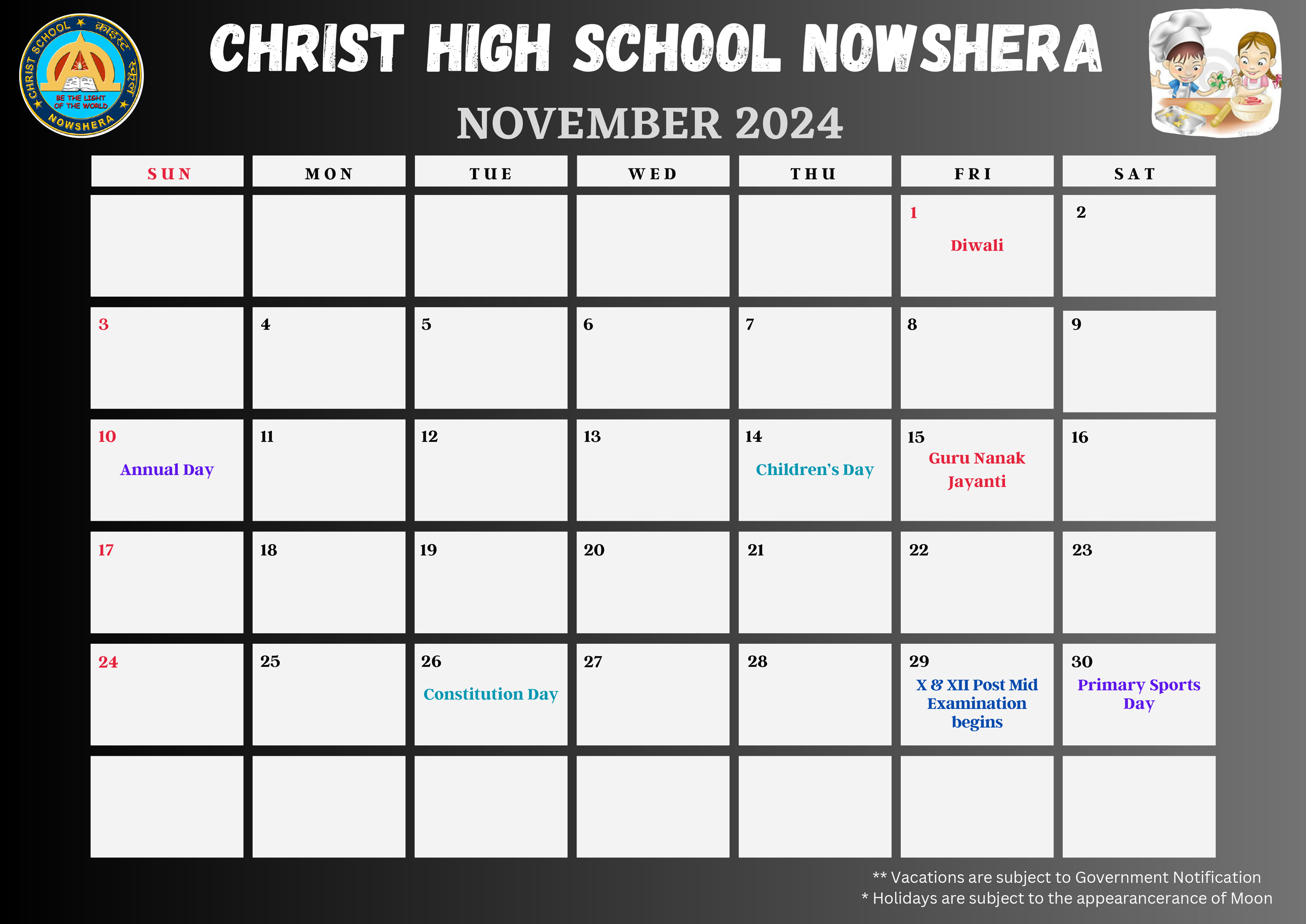 School Calender