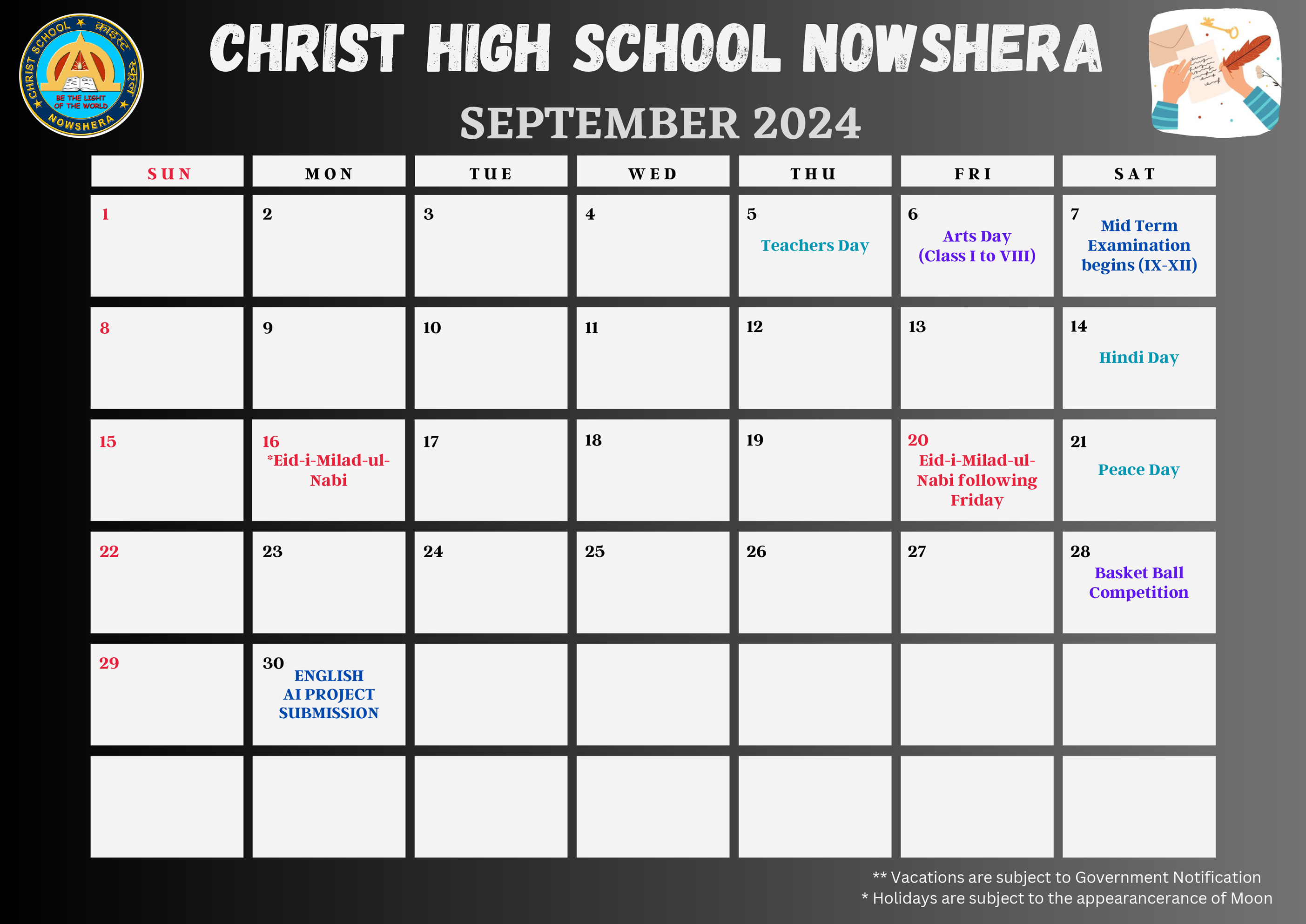 School Calender